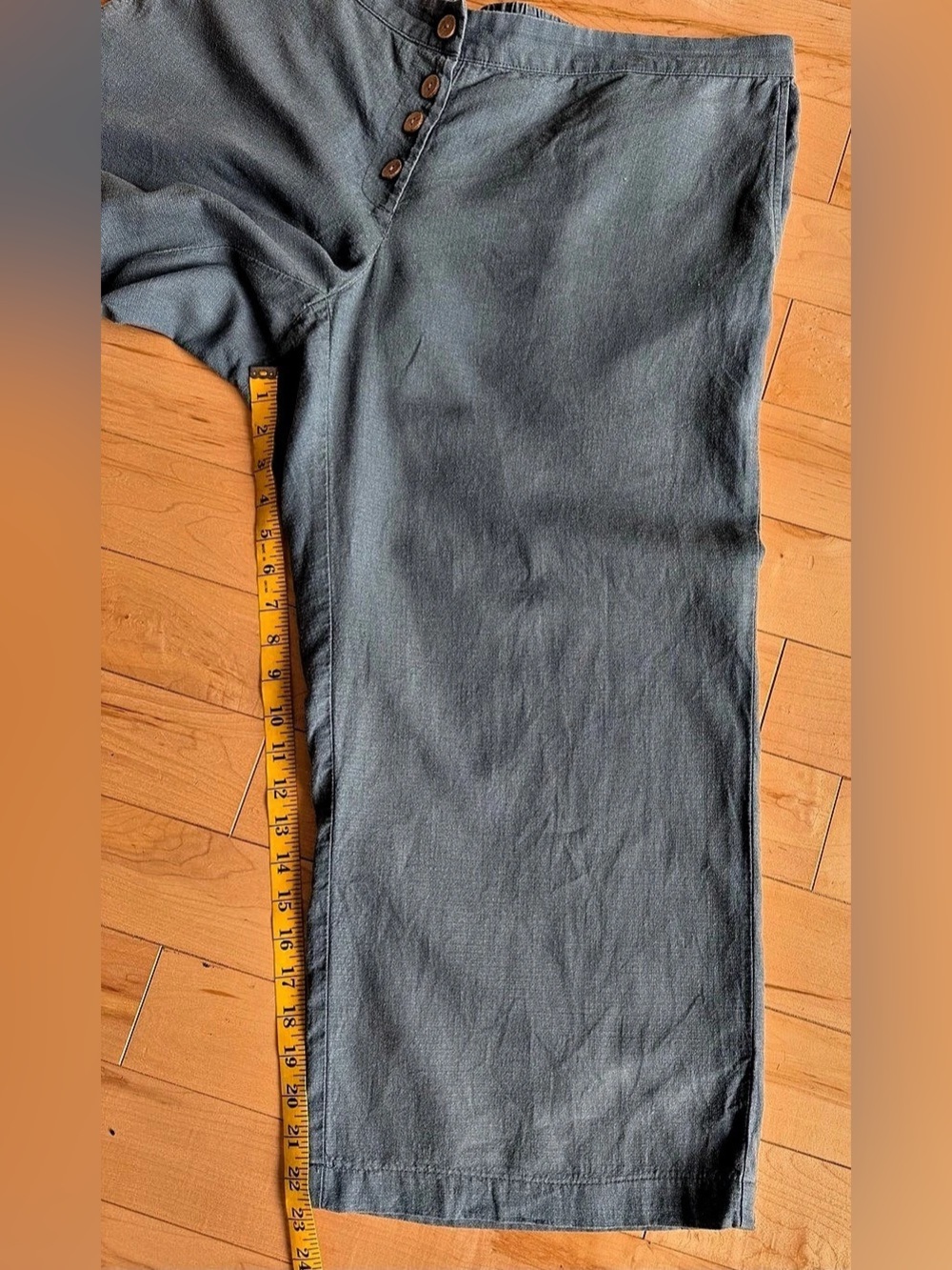 Pure Jill Linen Wide Leg Pants in Blue Size XL - Picture 3 of 10